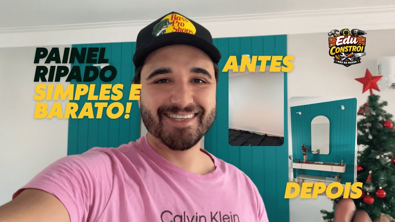 Painel ripado feito com as próprias mãos | Edu Constrói