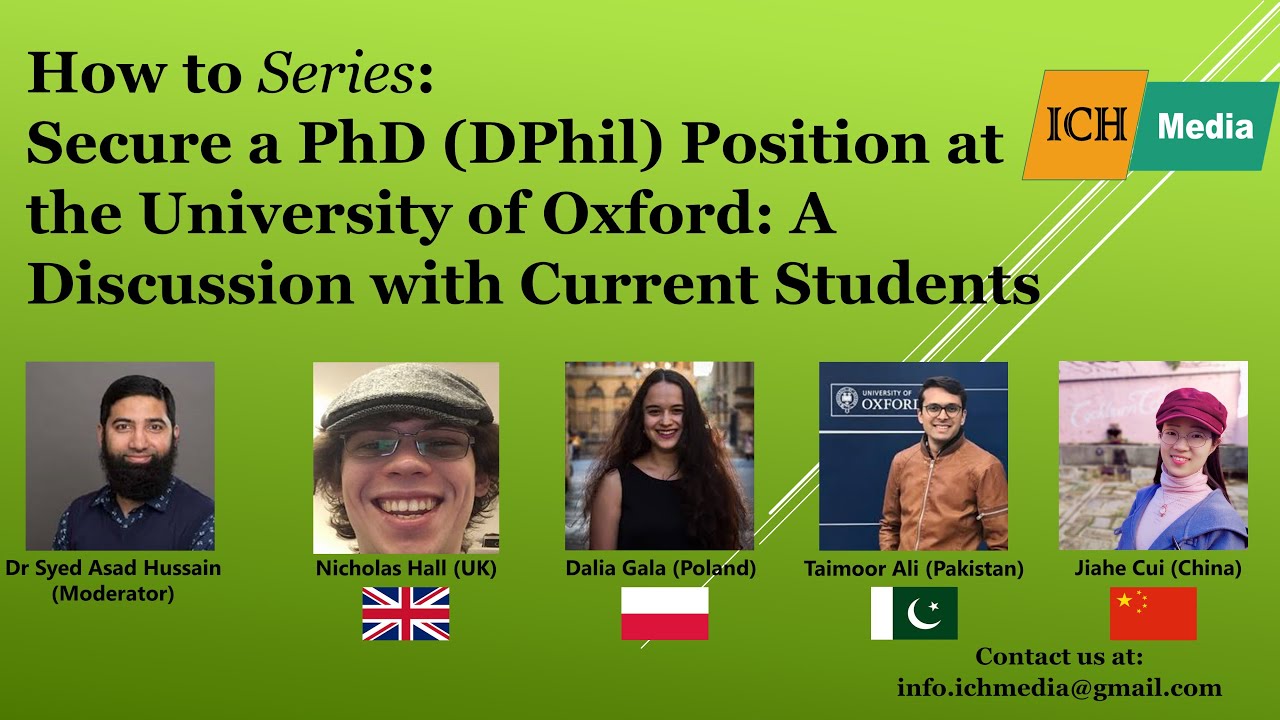 How to secure a PhD (DPhil) Position at the University of Oxford: A Discussion with Current Students