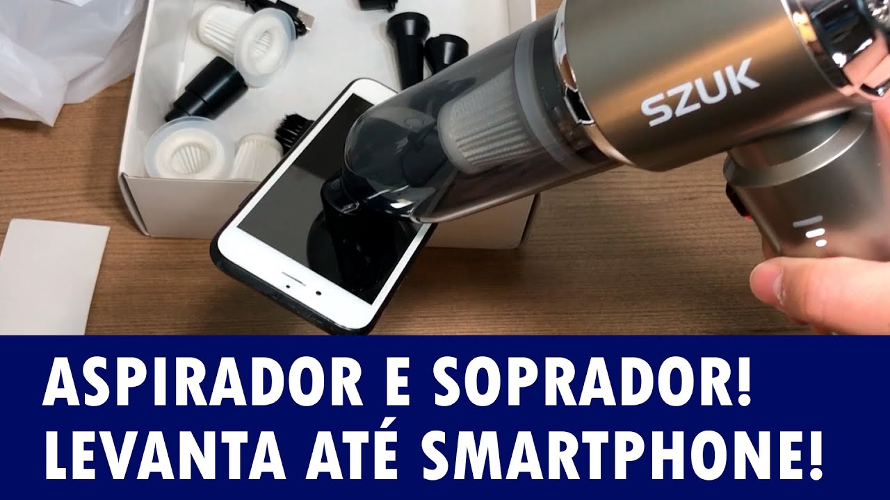 Aspirador e soprador portátil e sem fio super potente! Levanta até um Iphone 15 Pro Max!