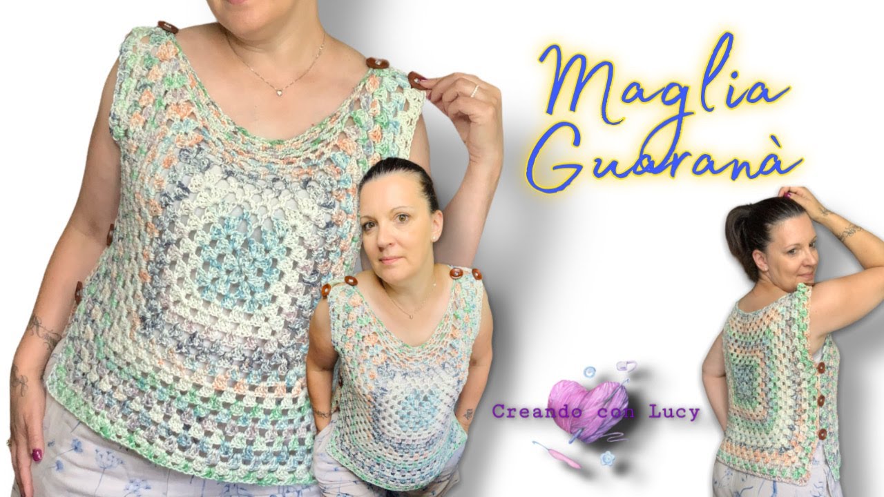 tutorial\MAGLIA GRANNY IRLANDA CON SCOLLO A V \ FACILISSIMA #tutorialuncinetto  #magliauncinetto