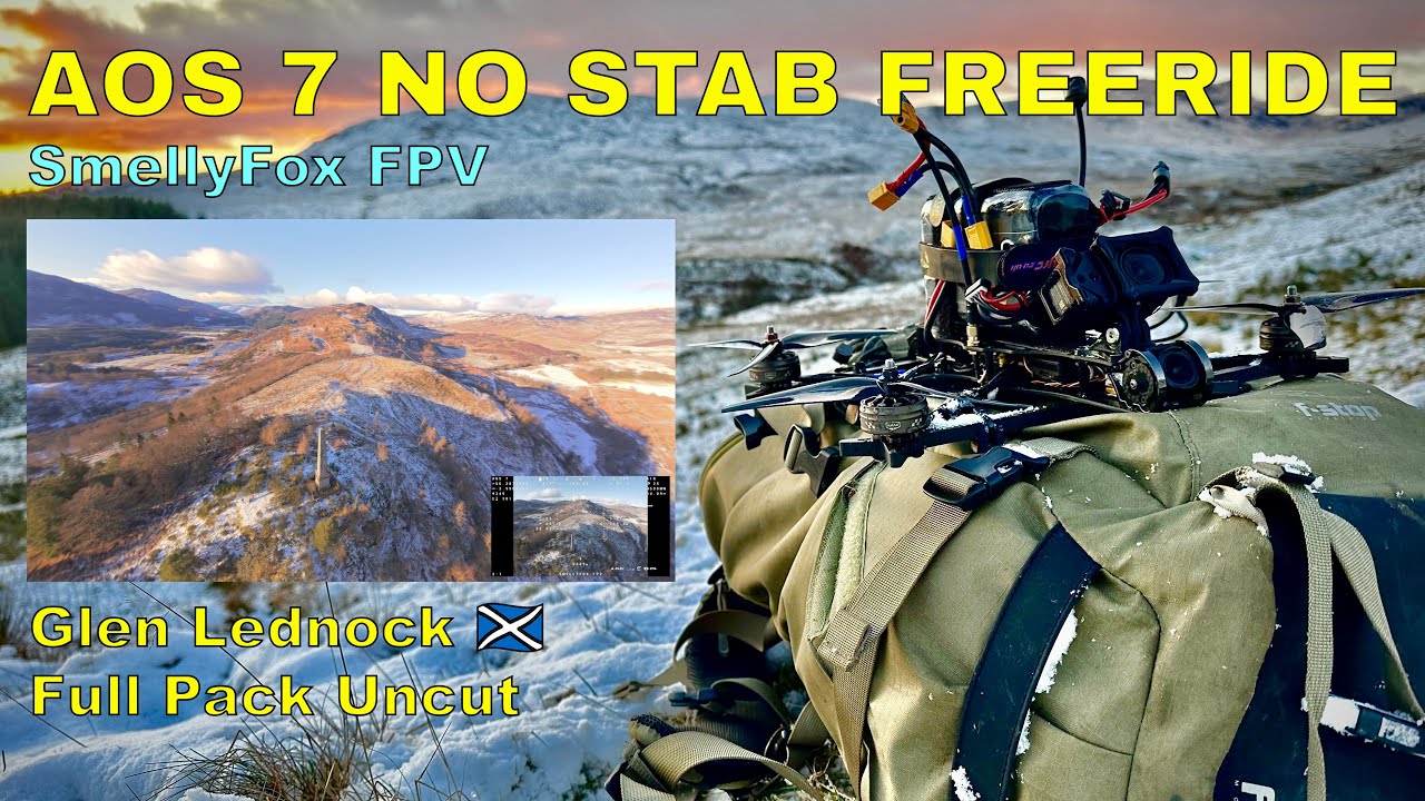 AOS 7 Snowy Freeride - A no stab rip #8sfpv #nostab #aosrcfpv #djiaction5pro #djio4pro