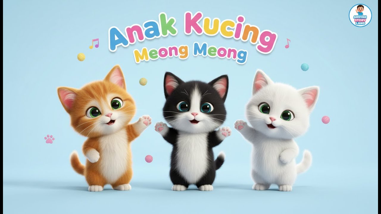 Lagu Anak Kucing Meong Meong 🐱 | Lagu Anak Lucu & Ceria