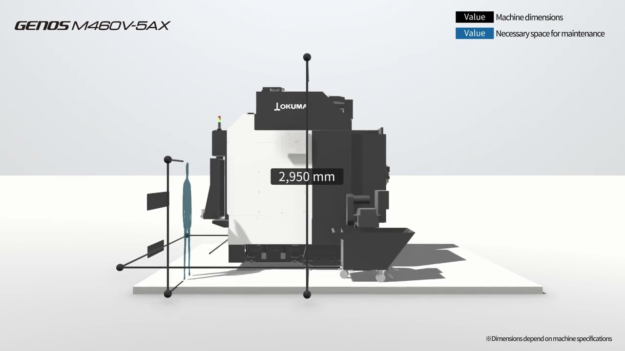 Okuma GENOS M460V 5AX Dimensions
