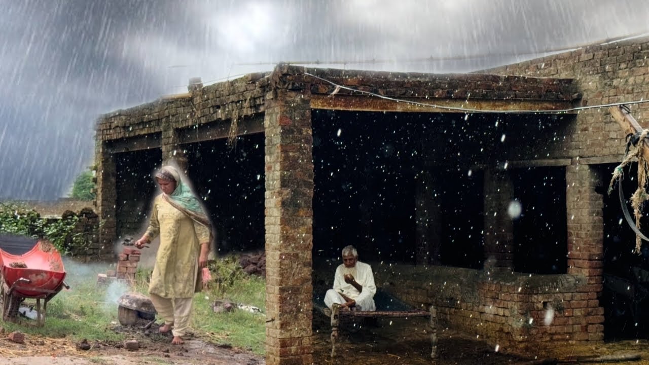 The Heavy Rain Remote Villages Area Near Indian Pakistan Border | Surviving Life