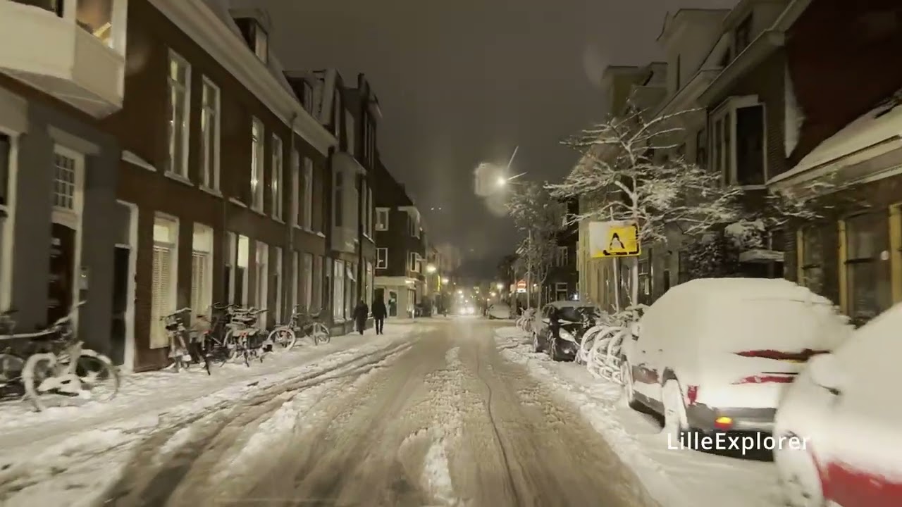 Groningen City Night Snow Ride