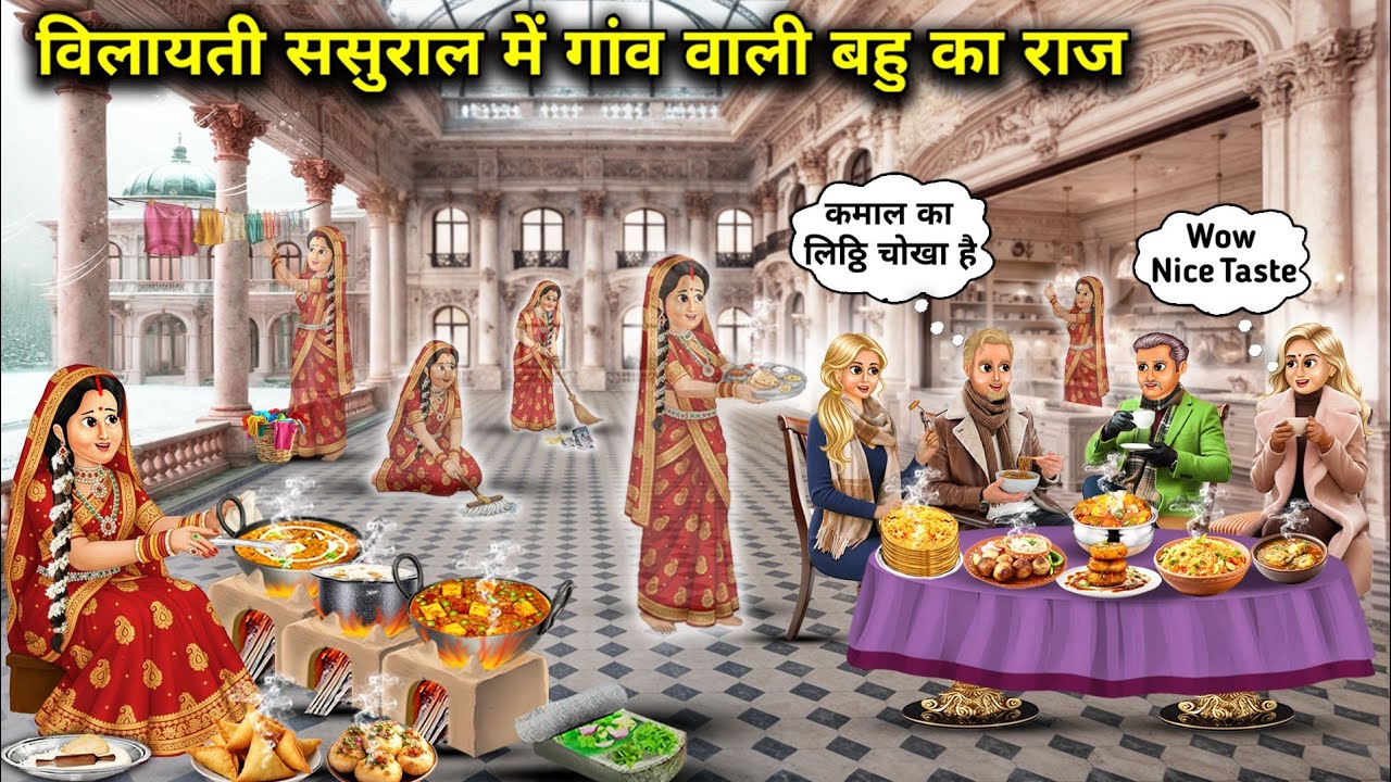  विलायती ससुराल में गांव वाली बहु का राज़||Cartoon videos||The village daughter-in-law reigns suprem