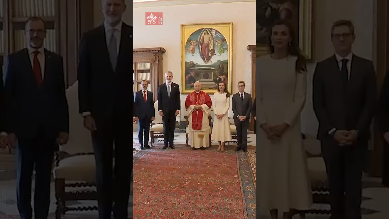 Pope Leo welcomes King and Queen of Spain at Apostolic Palace