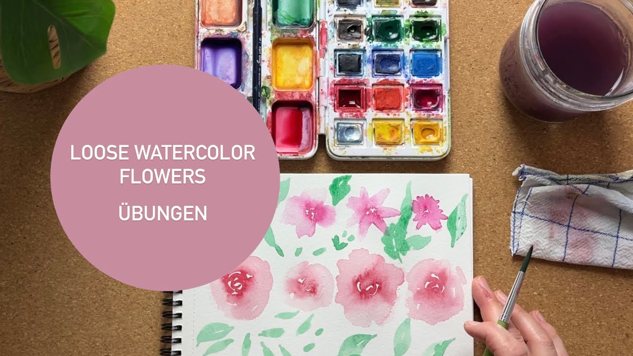 So malst du lockere Aquarellblumen