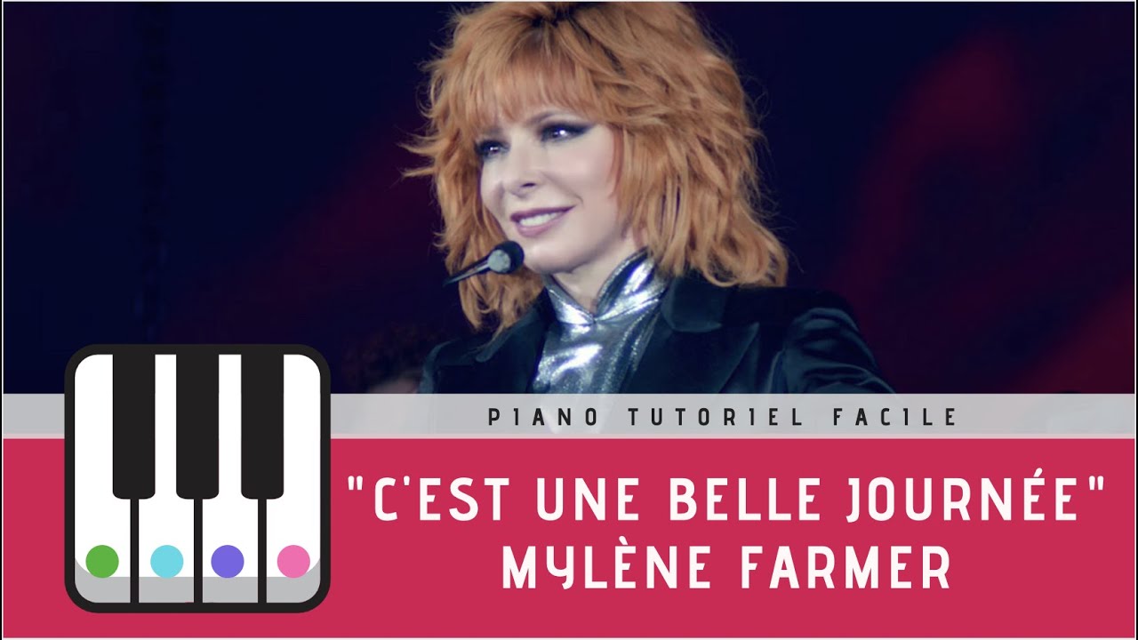 C'est une belle journée - Mylène Farmer - Piano tuto Facile (+Synthesia)