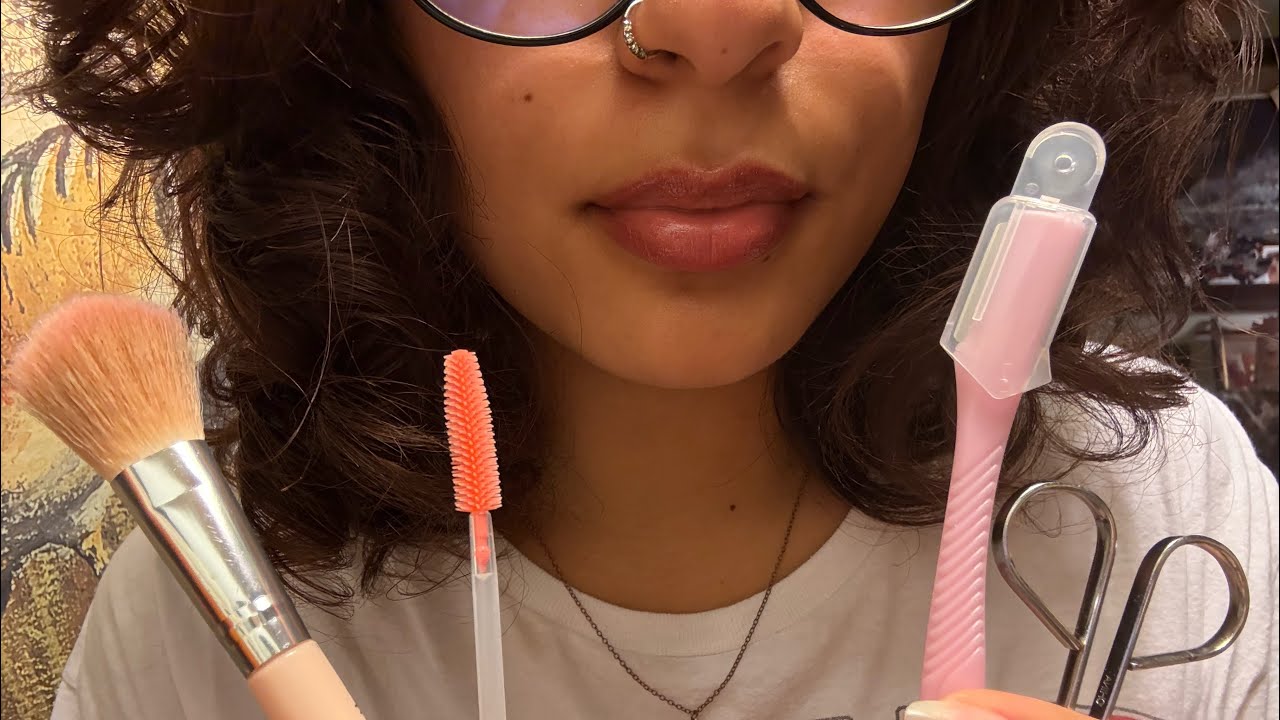 up close eyebrow care asmr (no eye contact)