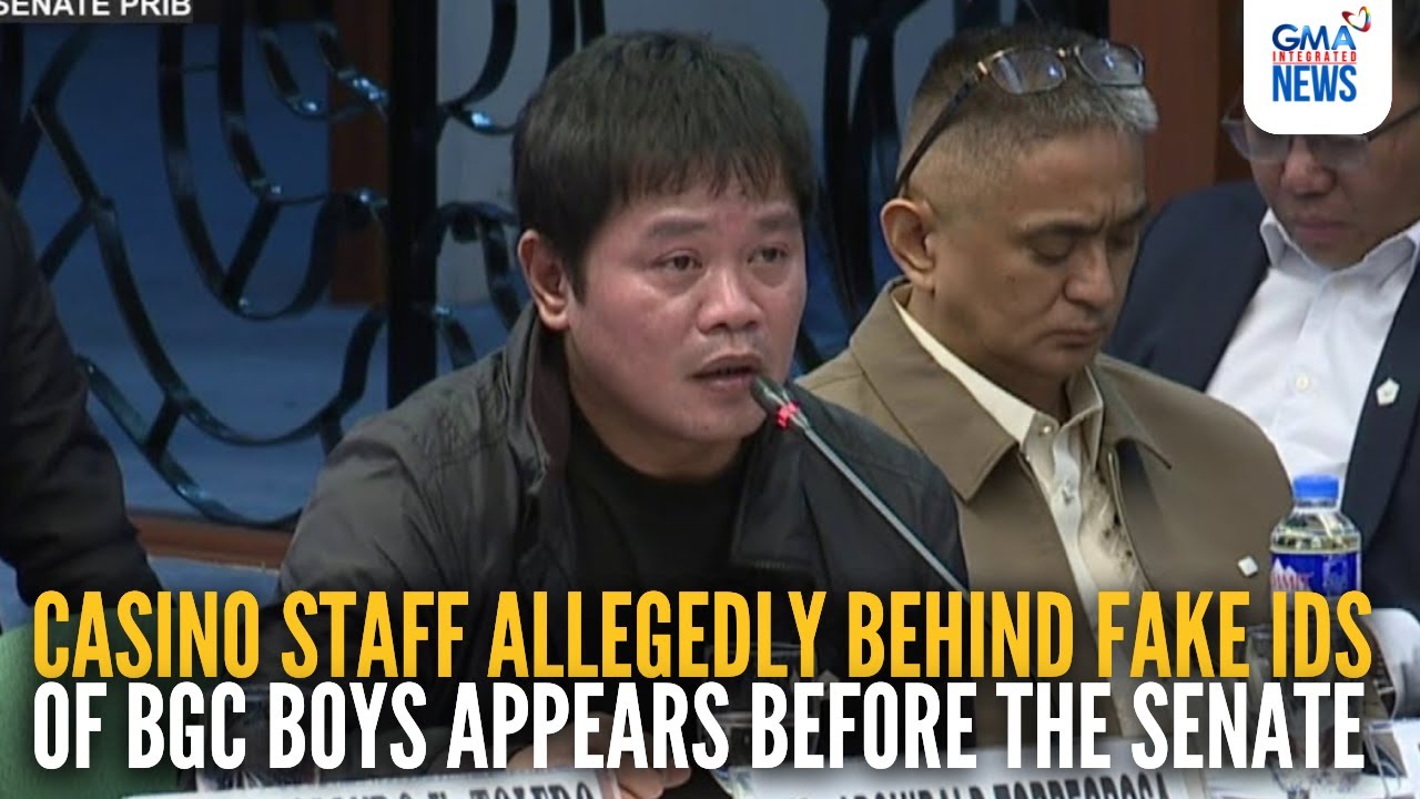 Casino staff allegedly behind 'BGC boys' fake IDs appears before Senate probe | GMA Integrated News