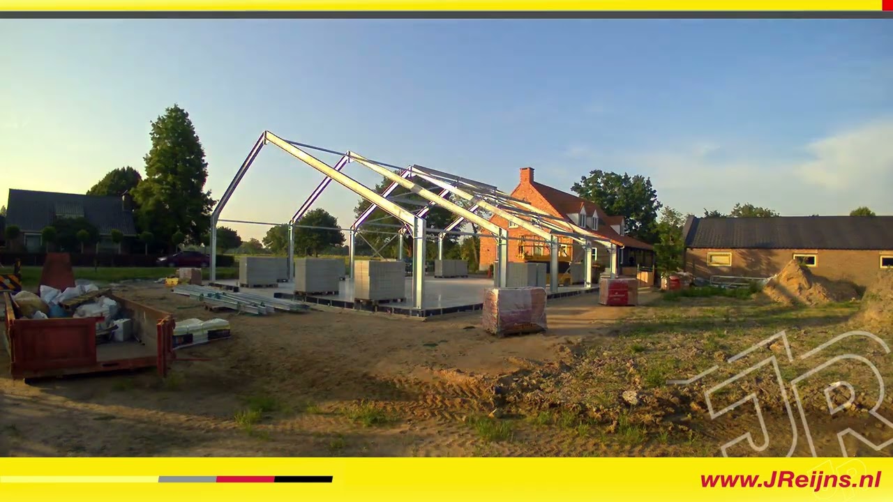 Montage staalconstructie - Nieuwe schuur Chaam (Jac Reijns Staalconstructie)