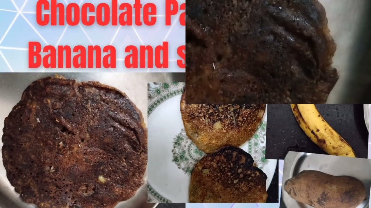 Chocolate Pan Cake with sweet potato and Banana 