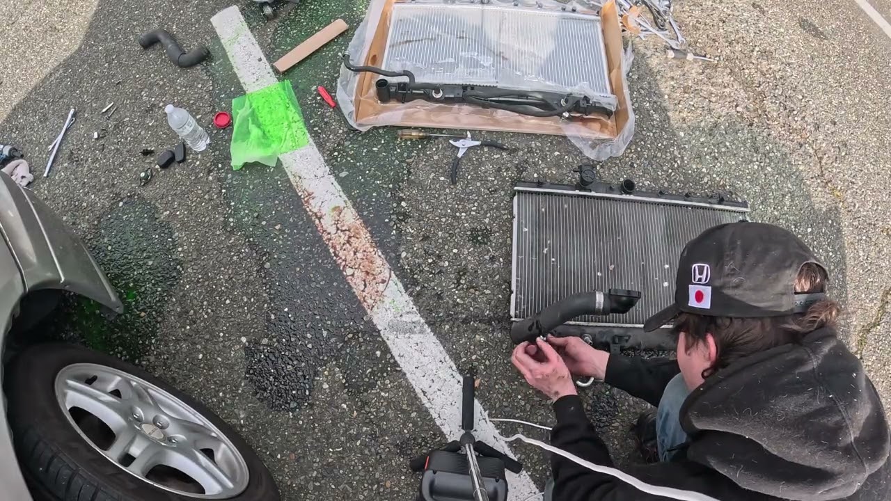 Replacing the radiator on a Subaru Impreza RS