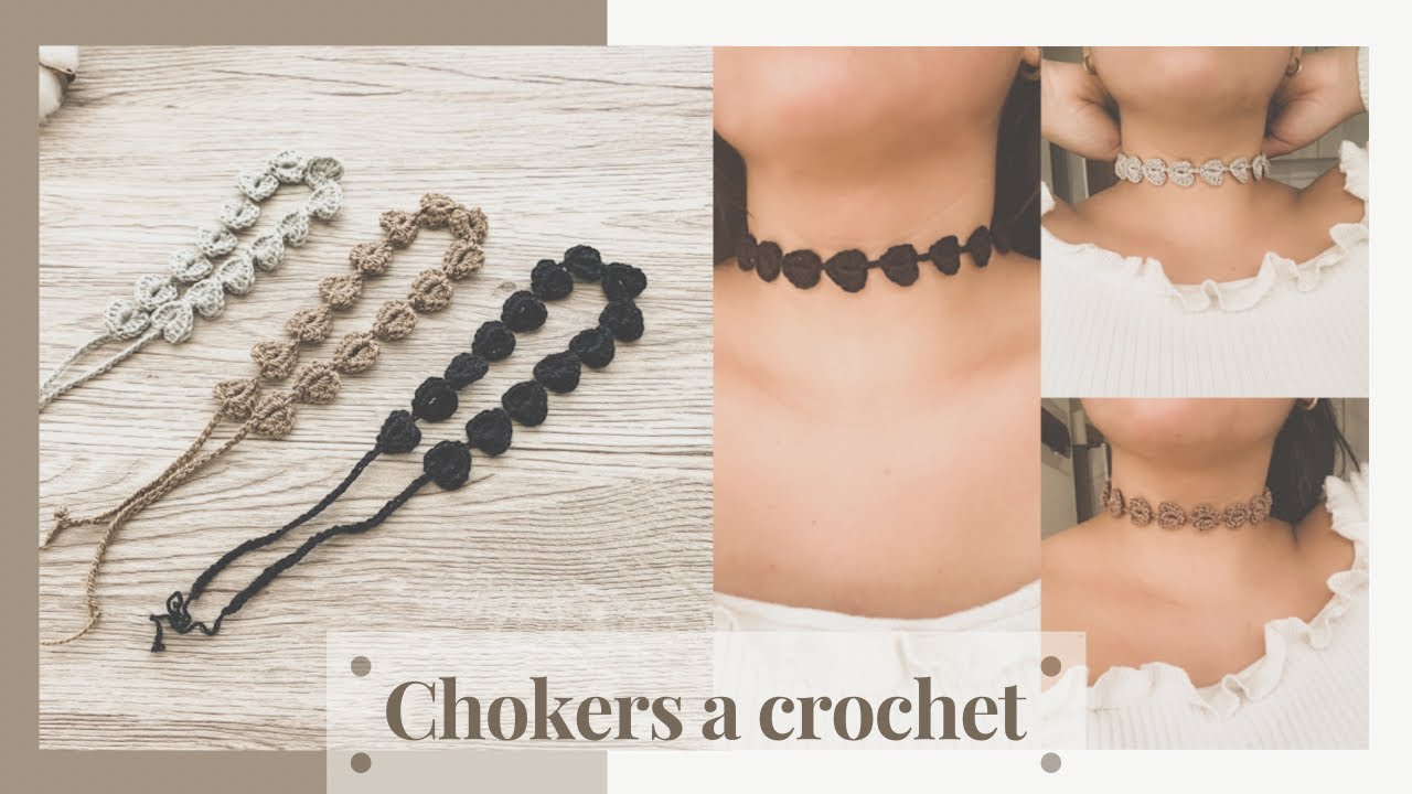 Tutorial de chokers de corazones a crochet (gargantillas)