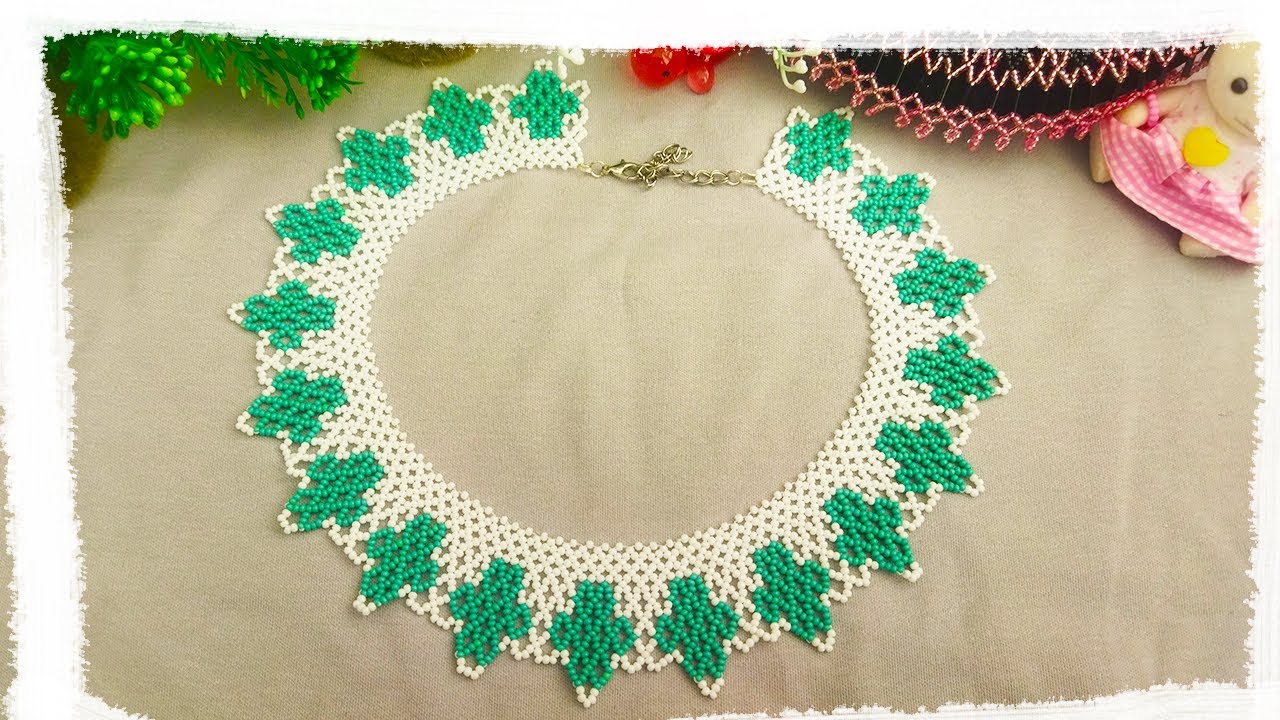 DIY ПРОСТОЕ ЦВЕТОЧНОЕ КОЛЬЕ из бисера