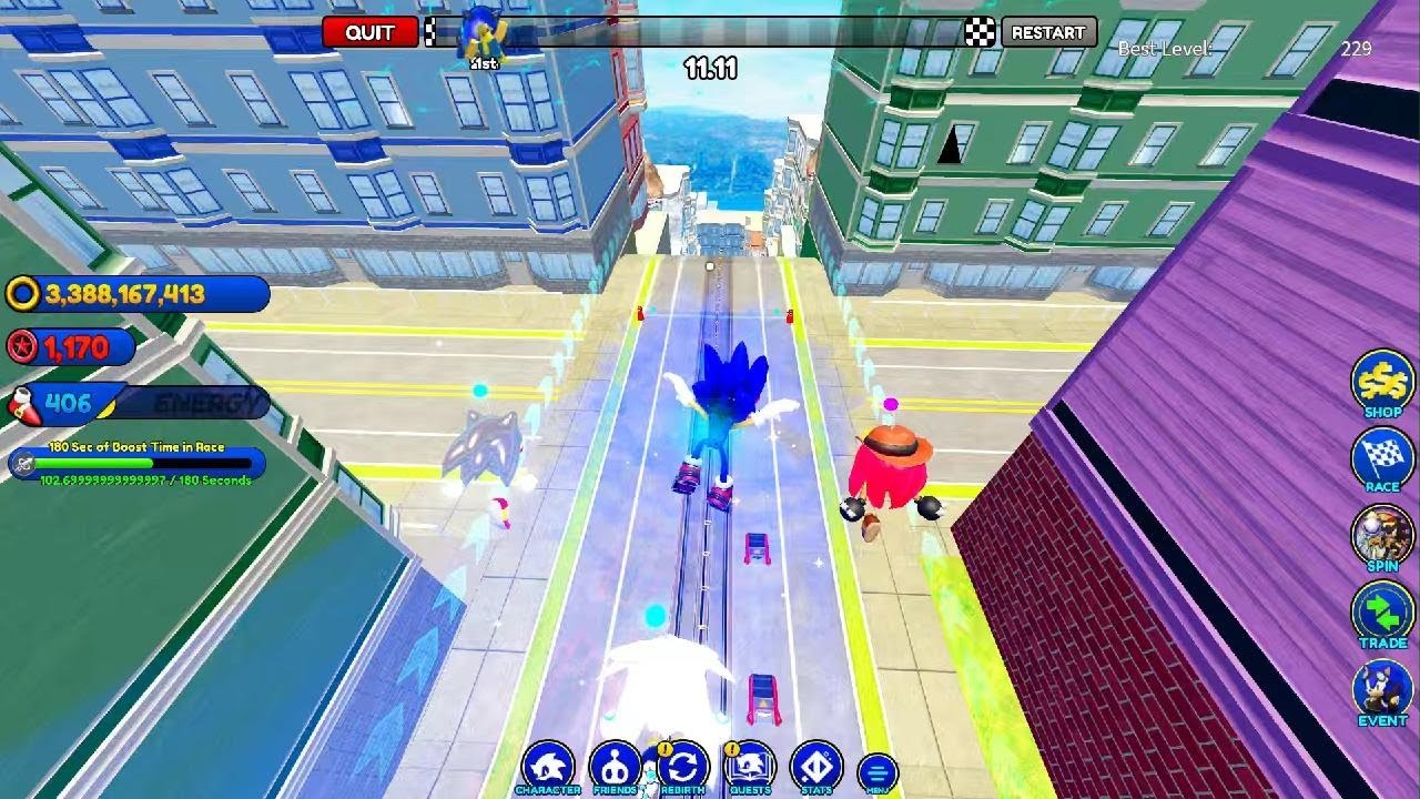 Sonic speed simulator city escape race