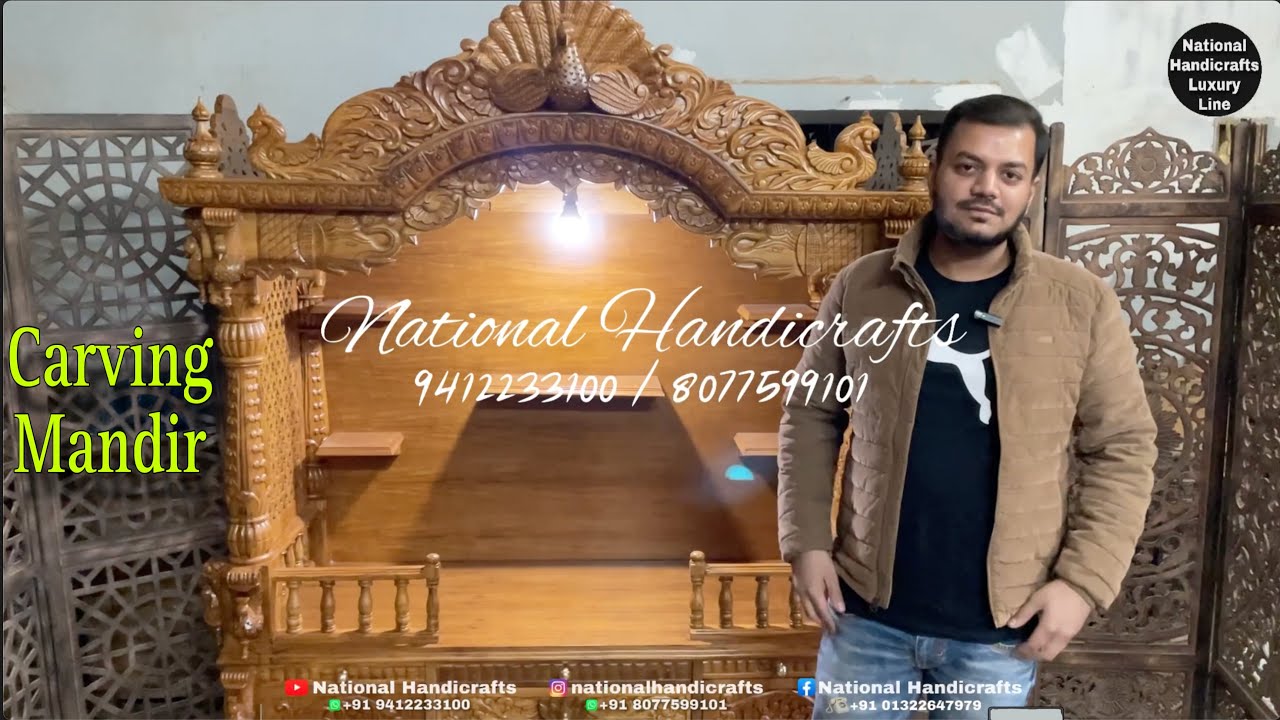 National Handicrafts Big Size Temple Mandir Pooja Ghar | Saharanpur Furniture