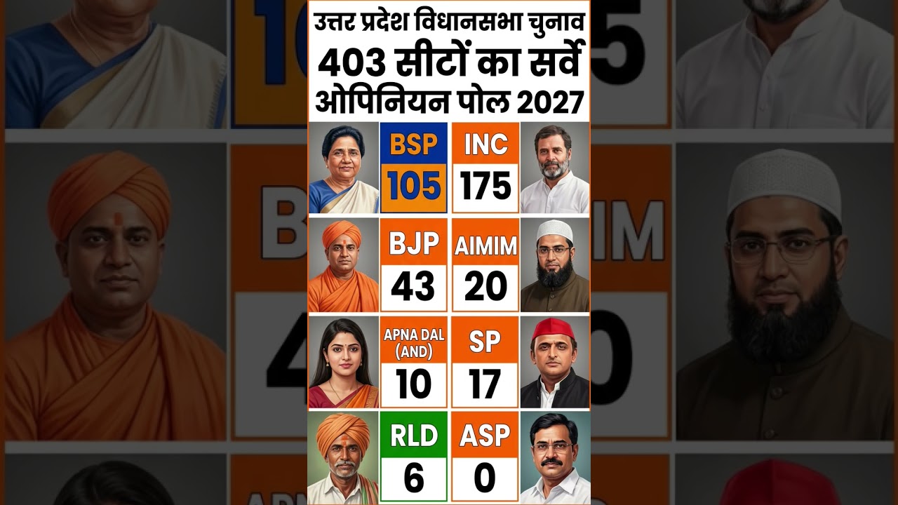 🔥🚨UP Assembly Elections 2027 - OpinionPoll |Survey of 403 seats |Completedata for all parties #bjp🔥🚨