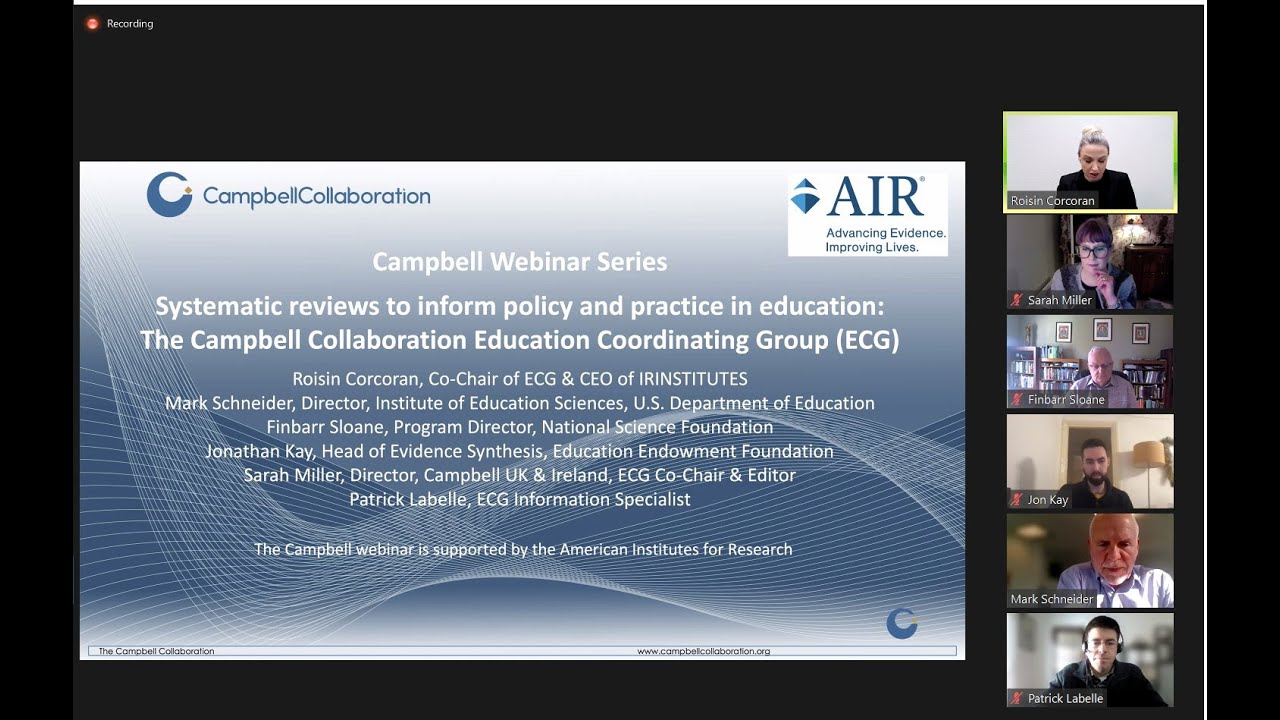 Systematic reviews to inform policy and practice in education: Campbell Education Coordinating Group