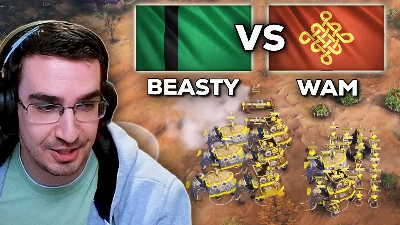 Beasty (Delhi) vs Wam (Chinese) Pro 1v1 in AOE4...