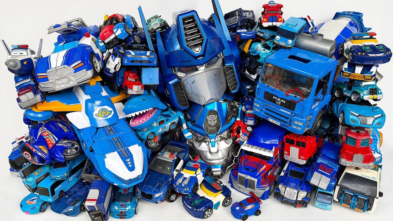 Ultimate Toys Hunt: 100+ Blue Transformers Robot Tobot Car: OPTIMUSPRIME POLICE SUPER WINGS DINOSAUR