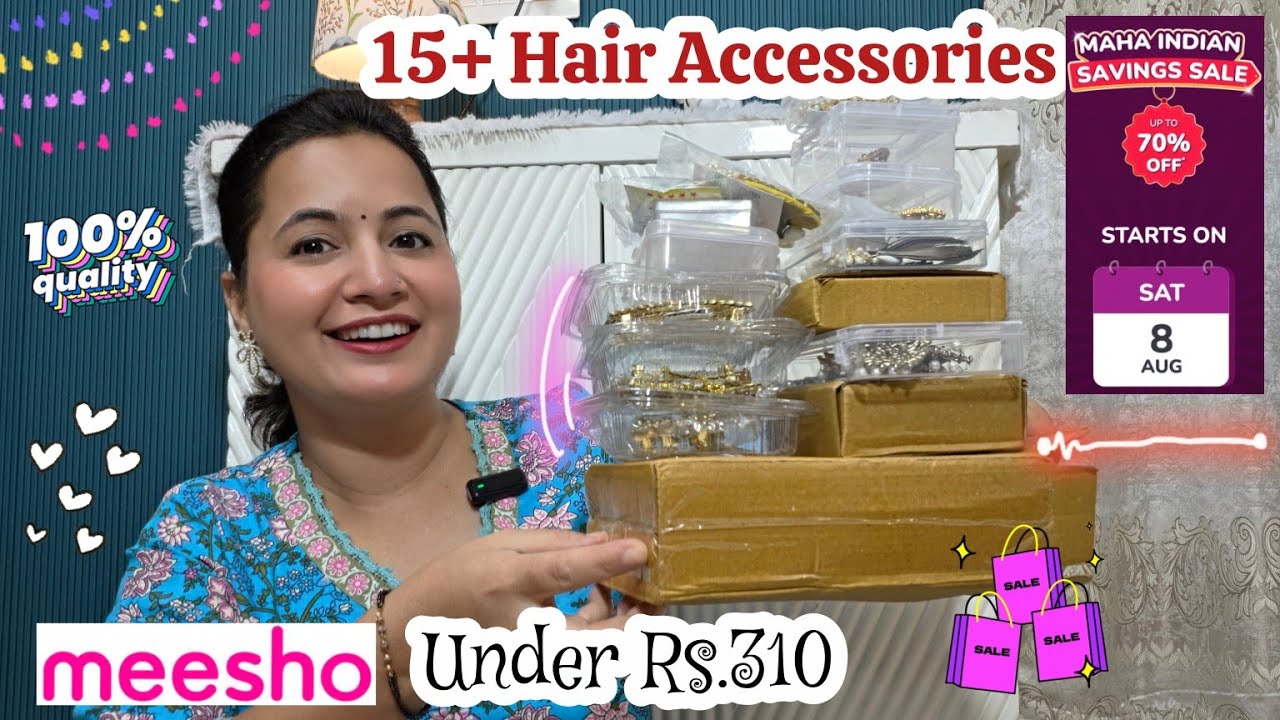 *15+ Items* Hair Accessories Under Rs.310 Haul From Meesho 💕| Meesho Hair Accessories |Neema's Talk