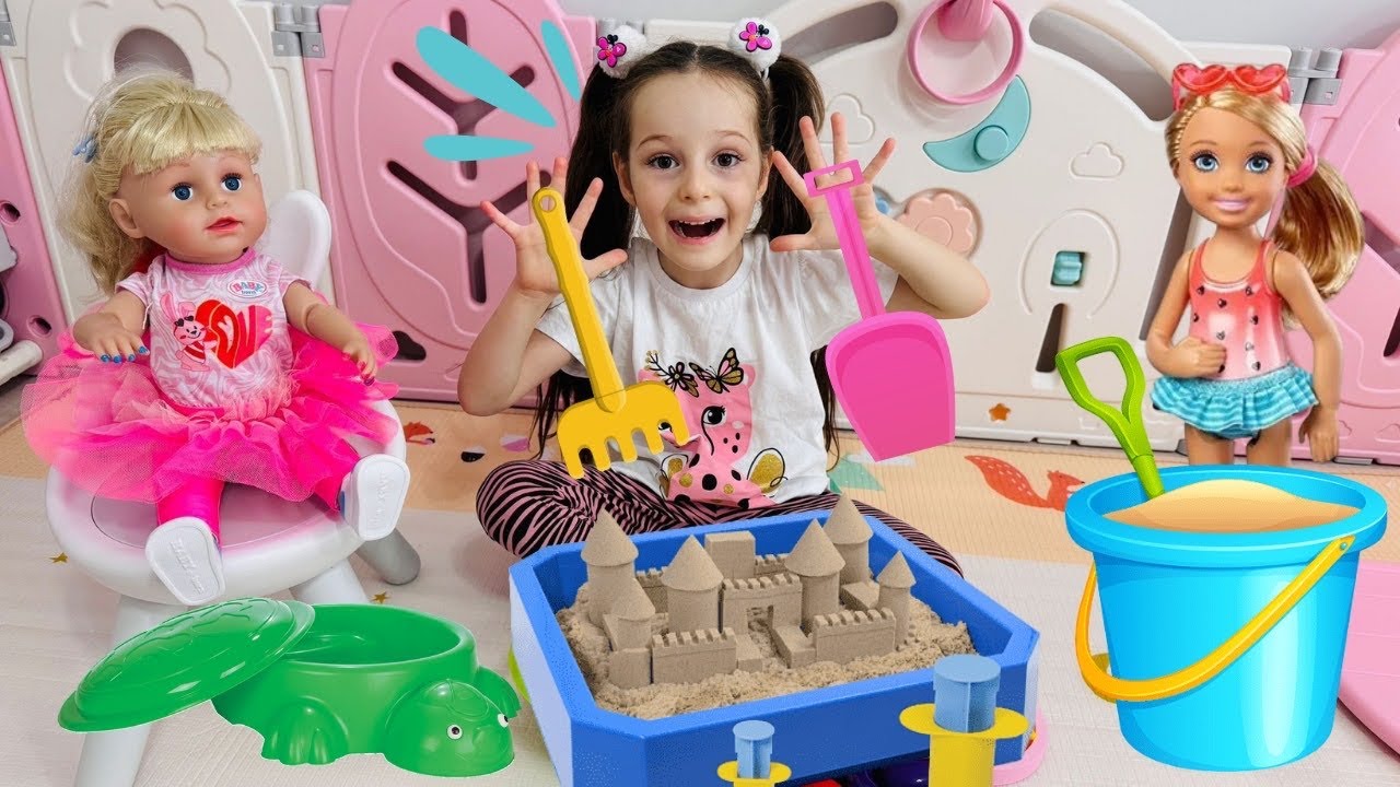 Kız Oyunları!ADA İLE KUM HAVUZU OYUNCAK VİDEOSU!Kız Oyunları,Barbie ve Chelsea Videosu@Barbie