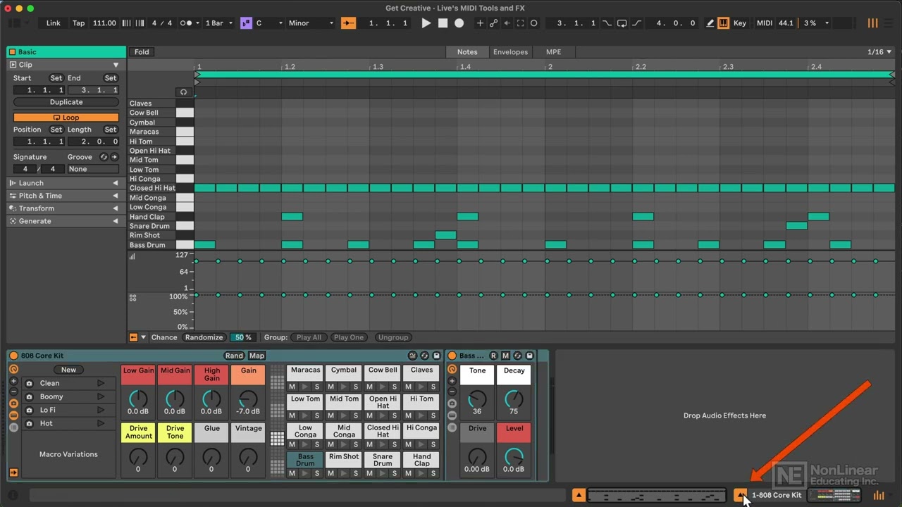 Ableton Live 12 102 : Live's MIDI Tools and FX - Navigating the New MIDI Clip Editor