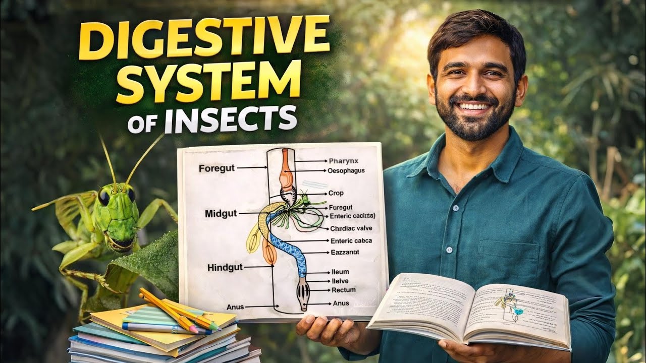 Digestive System of Insects Explained | Complete Diagram, Functions & bsc agriculture study | ento.