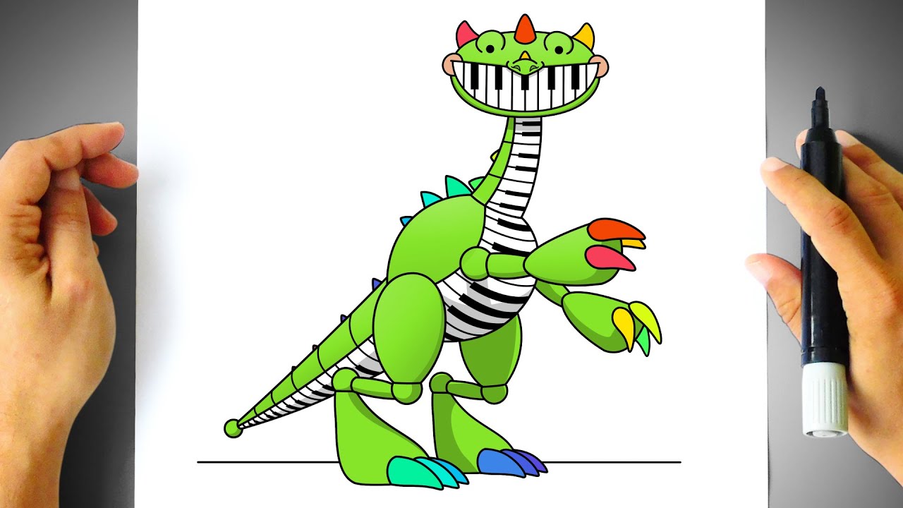Como DESENHAR o PIANOSAURUS - Cómo DIBUJAR a PIANOSAURUS - Poppy Playtime Chapter 4