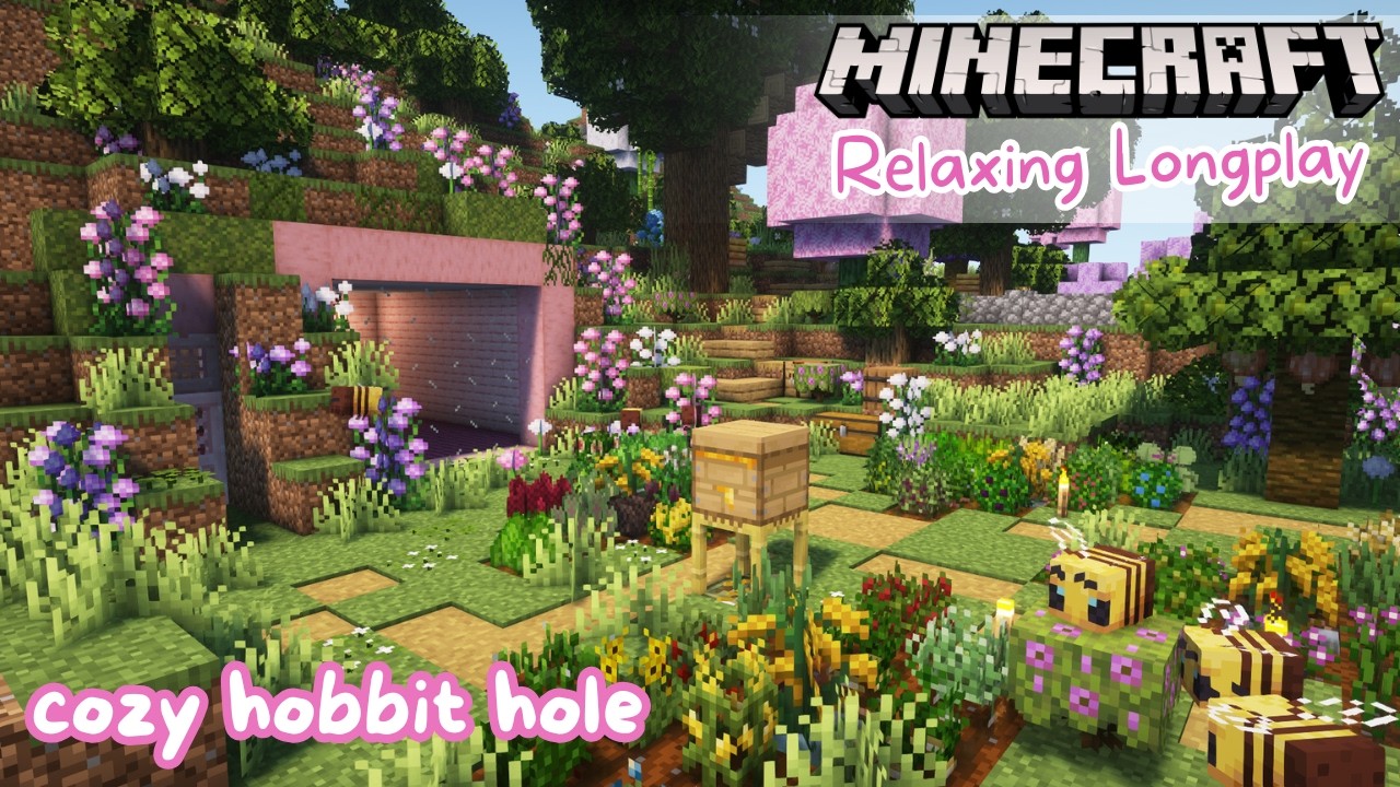 Minecraft Longplay | Cozy Hobbit Hole Farm (no commentary)