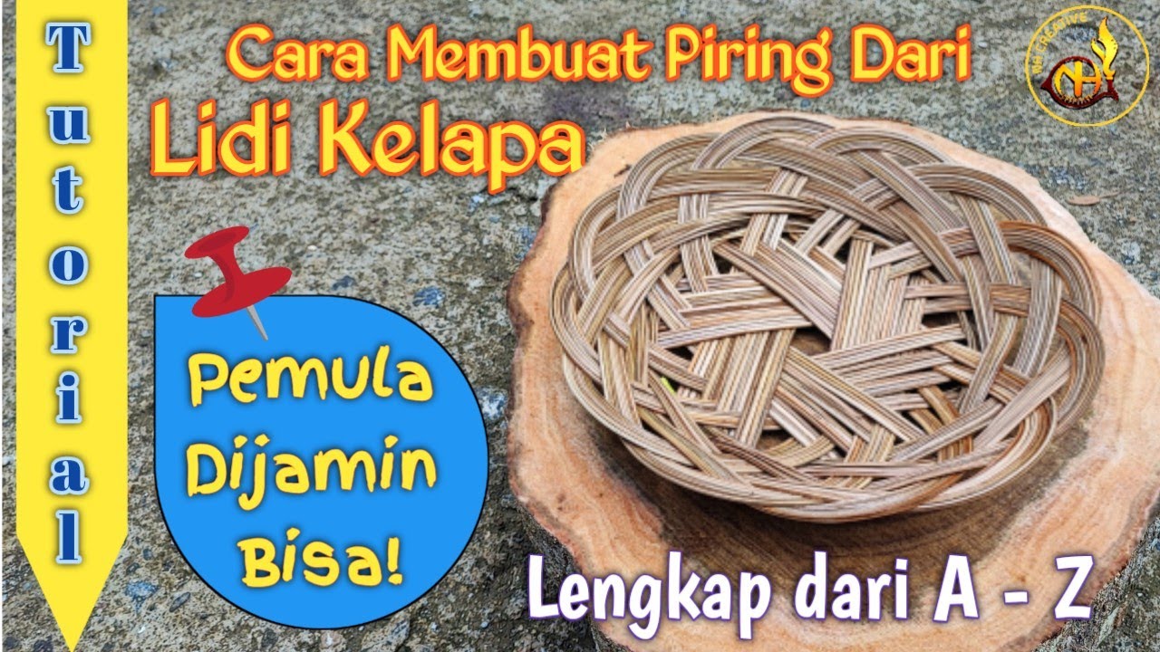 Cara membuat piring dari lidi kelapa | Tutorial Lengkap dan jelas | Pemula Dijamin Sampai Bisa