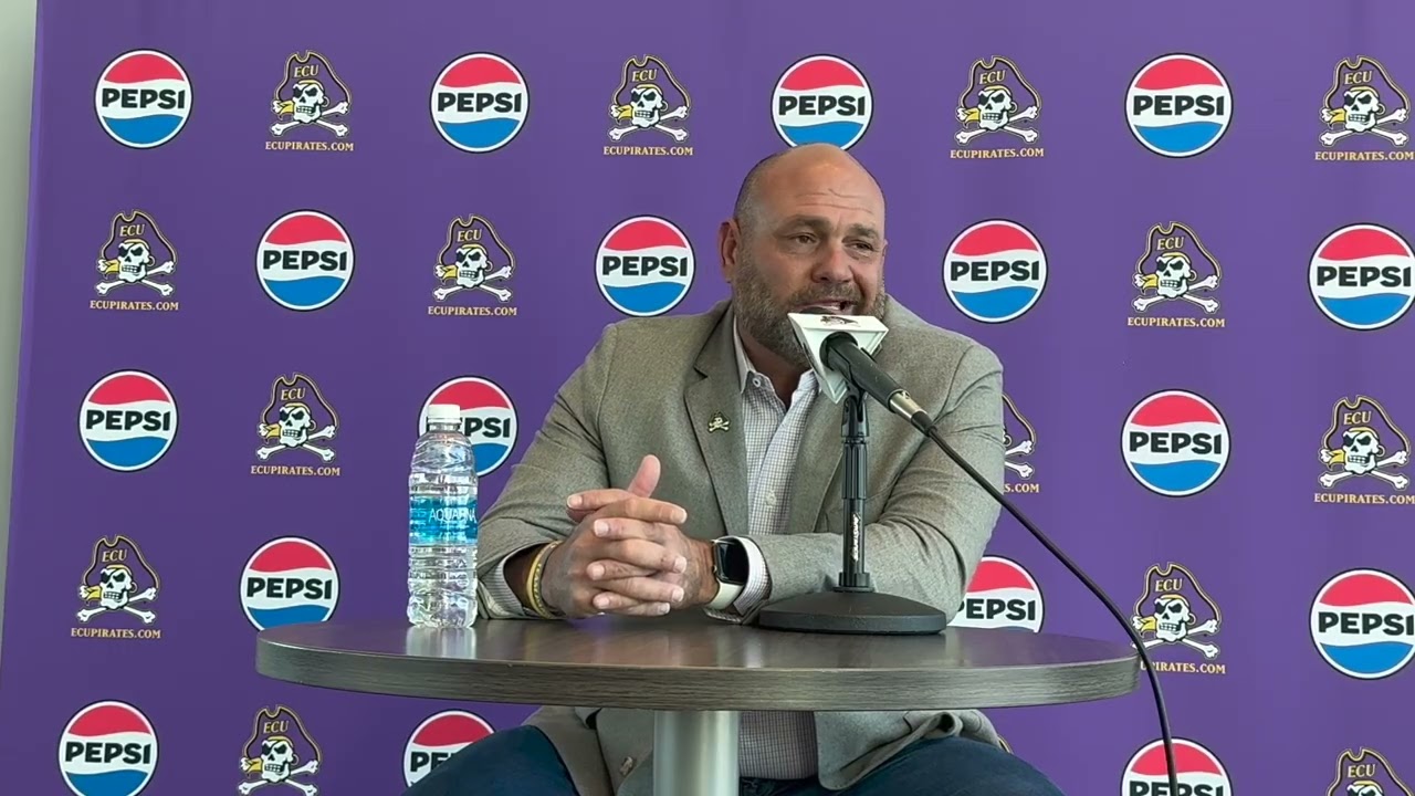 ECU baseball coach Cliff Godwin at 2026 Media Day