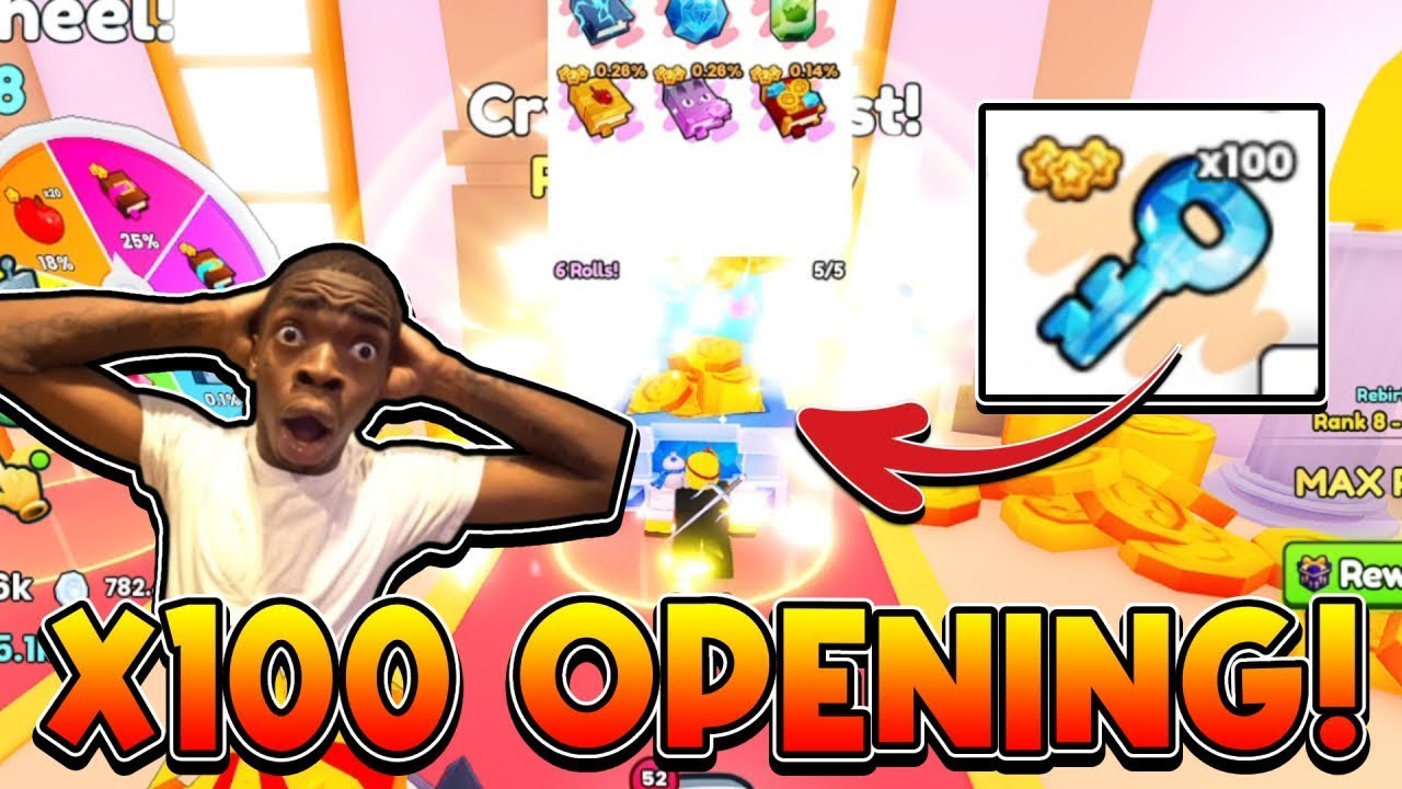 Opening 100 crystal keys in pet sim 99