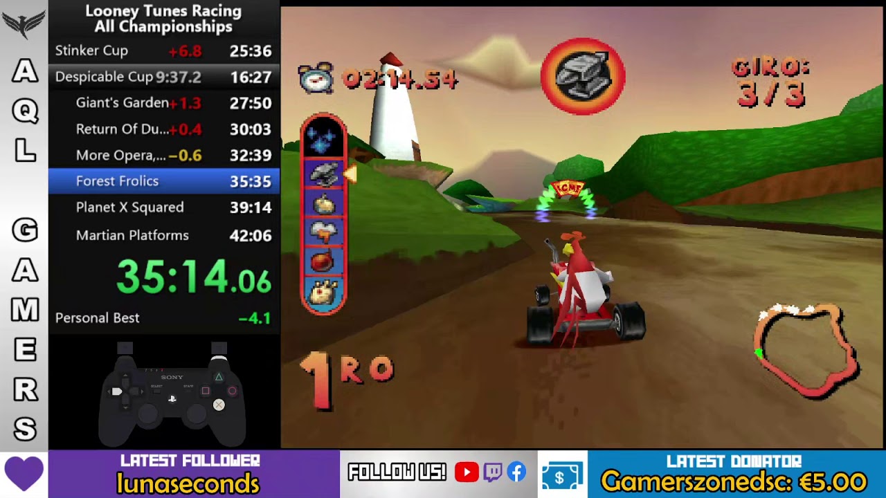 [Speedrun] Looney Tunes Racing - Despicable Cup - 16:09 (WR PS1)