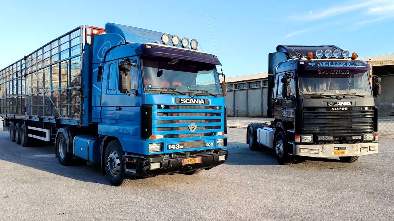 Old School test.Scania 143 Streamline vs 143 Topline