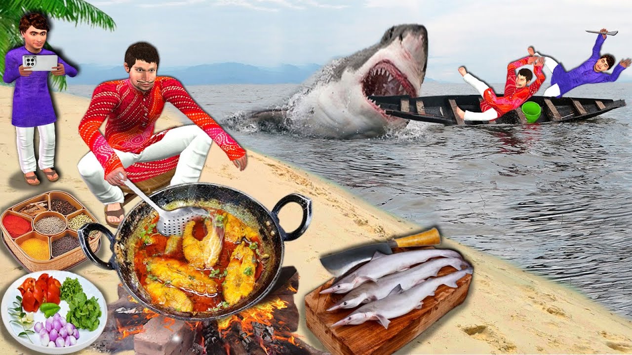 Fish Fry Choti Shark Cooking Machli Wala Shark Maa Ka Badala Hindi Kahaniya Hindi Moral Stories