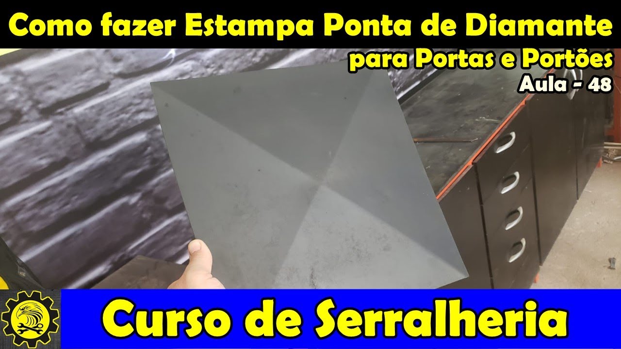 Curso de Serralheria 48 - Como fazer Estampa Ponta de Diamante para Portas e Portões