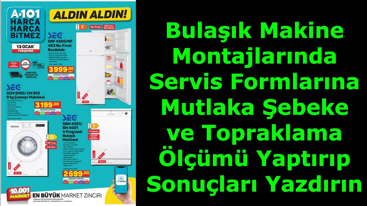 A101 SEG Bulaşık Makinesi 4 Program 13 Ocak 2022  2699TL