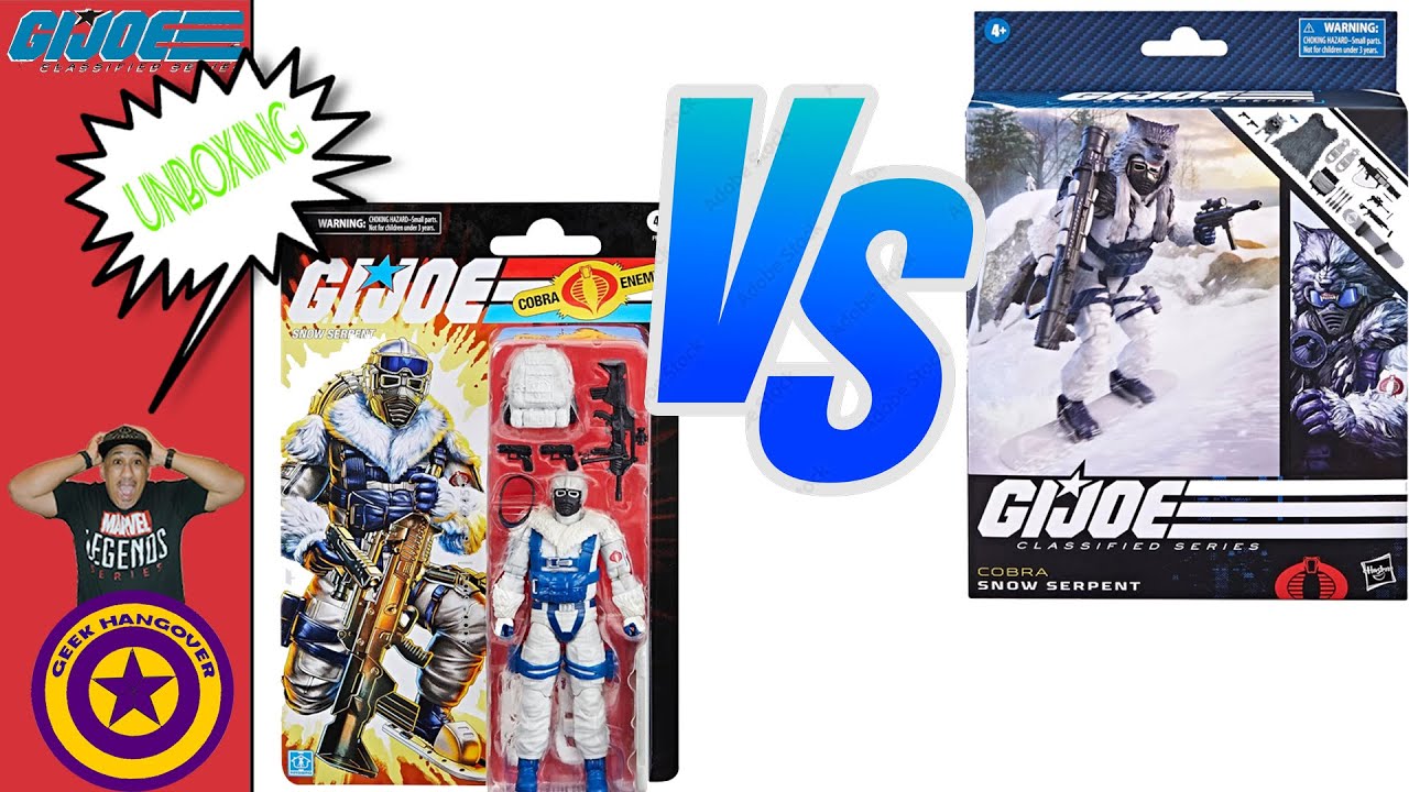 G.I. Joe Classified Retro Cardback Snow Serpent Unboxing and Comparison