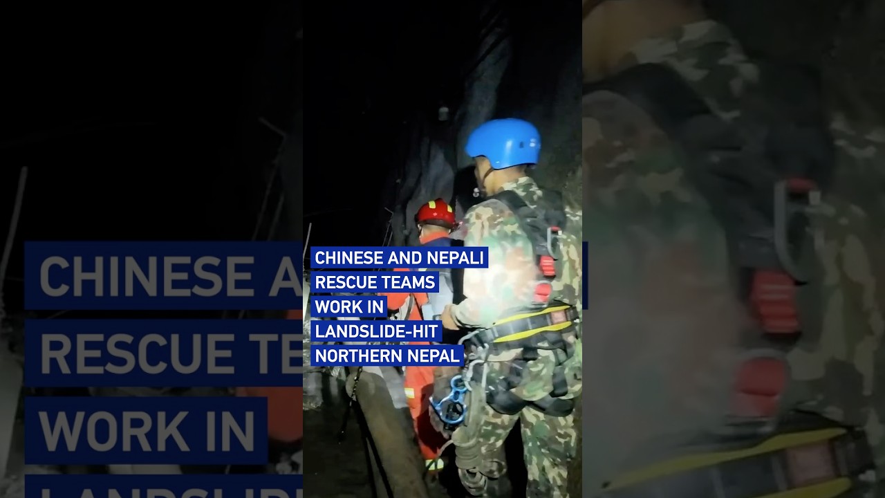 Chinese and Nepali rescue teams work in landslide-hit northern Nepal