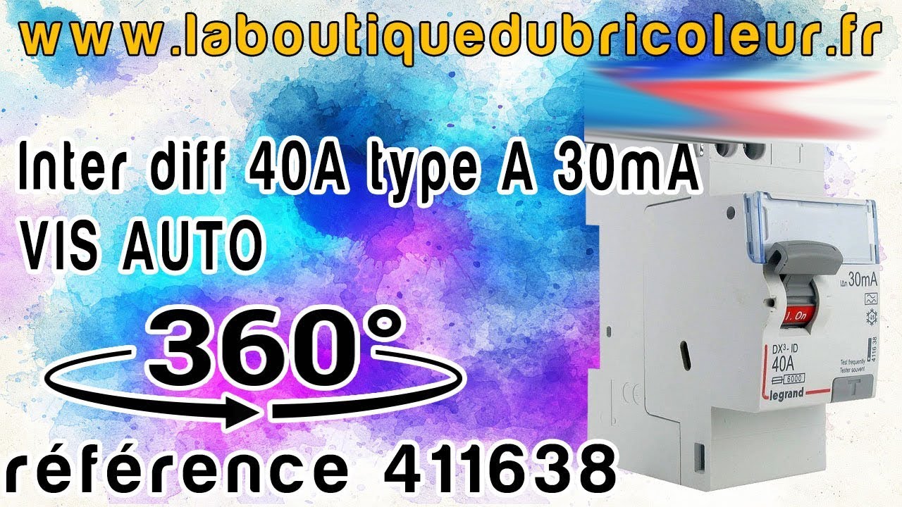 Interrupteur différentiel 40A type A 30mA VIS AUTO reference 411638