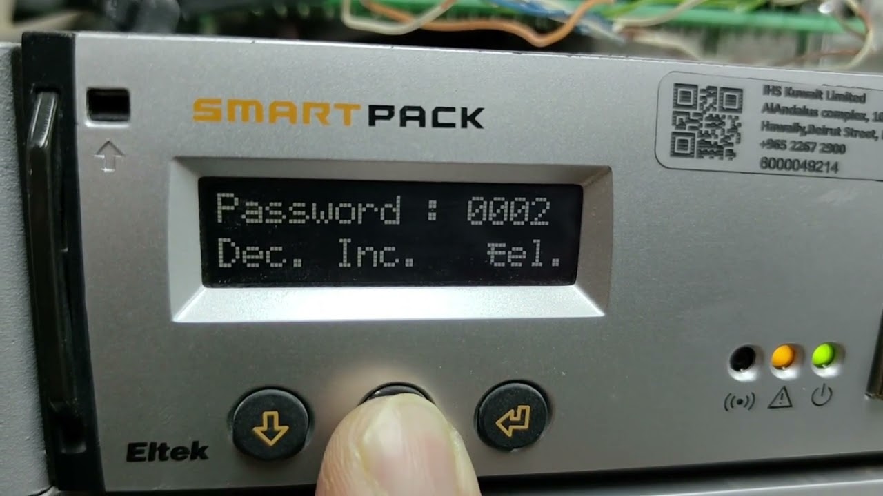 Eltek rectifier - Reset removed unit alarms