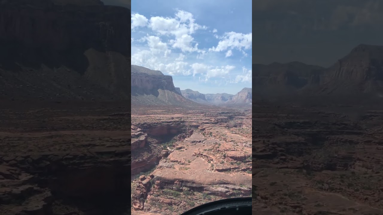5 minute flight leaving Havasupi Village by helicopter