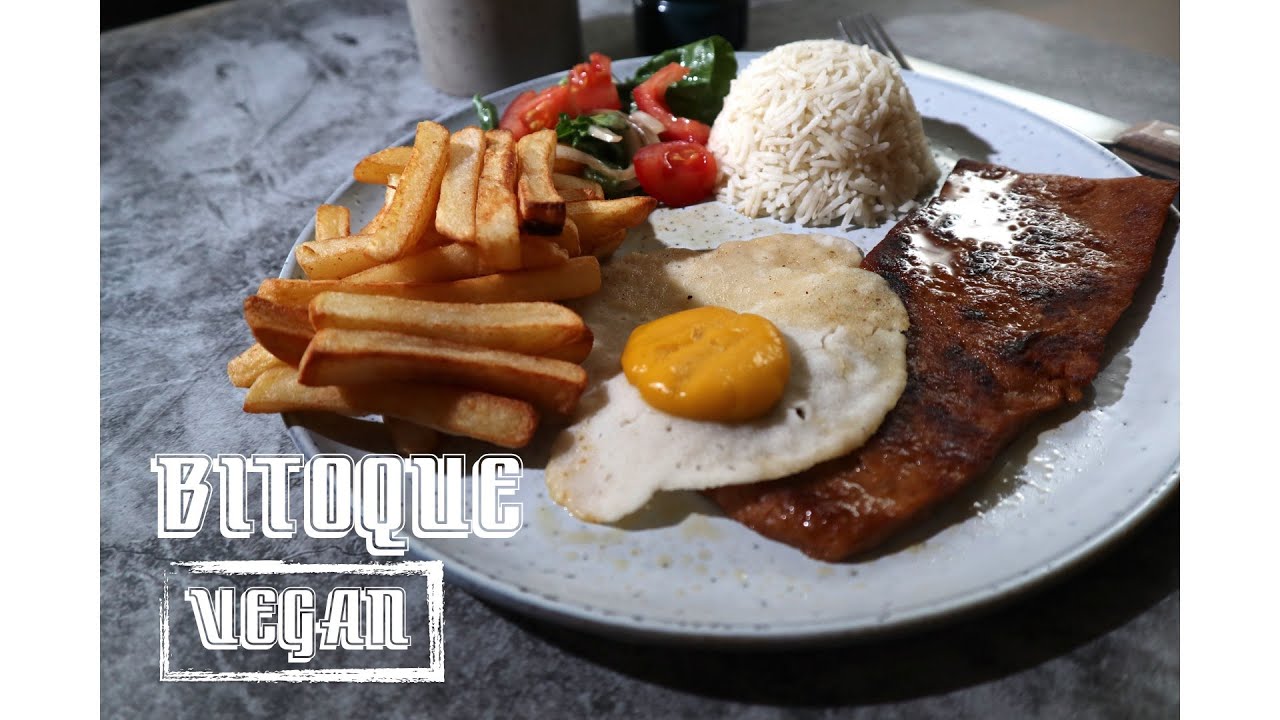 VEGAN Bitoque com ovo estrelado.