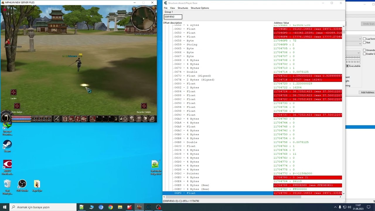 Metin2 Player ve Mob Base Adresi Anlamak , Dissect Data , Dissect Structure , Cheat Engine