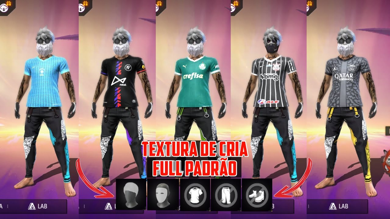 ➡️ MELHOR PACK de TEXTURA ANTI BAN - TEXTURA de CRIA na ROUPA PADRÃO ( Anti Black ) TEXTURA FF
