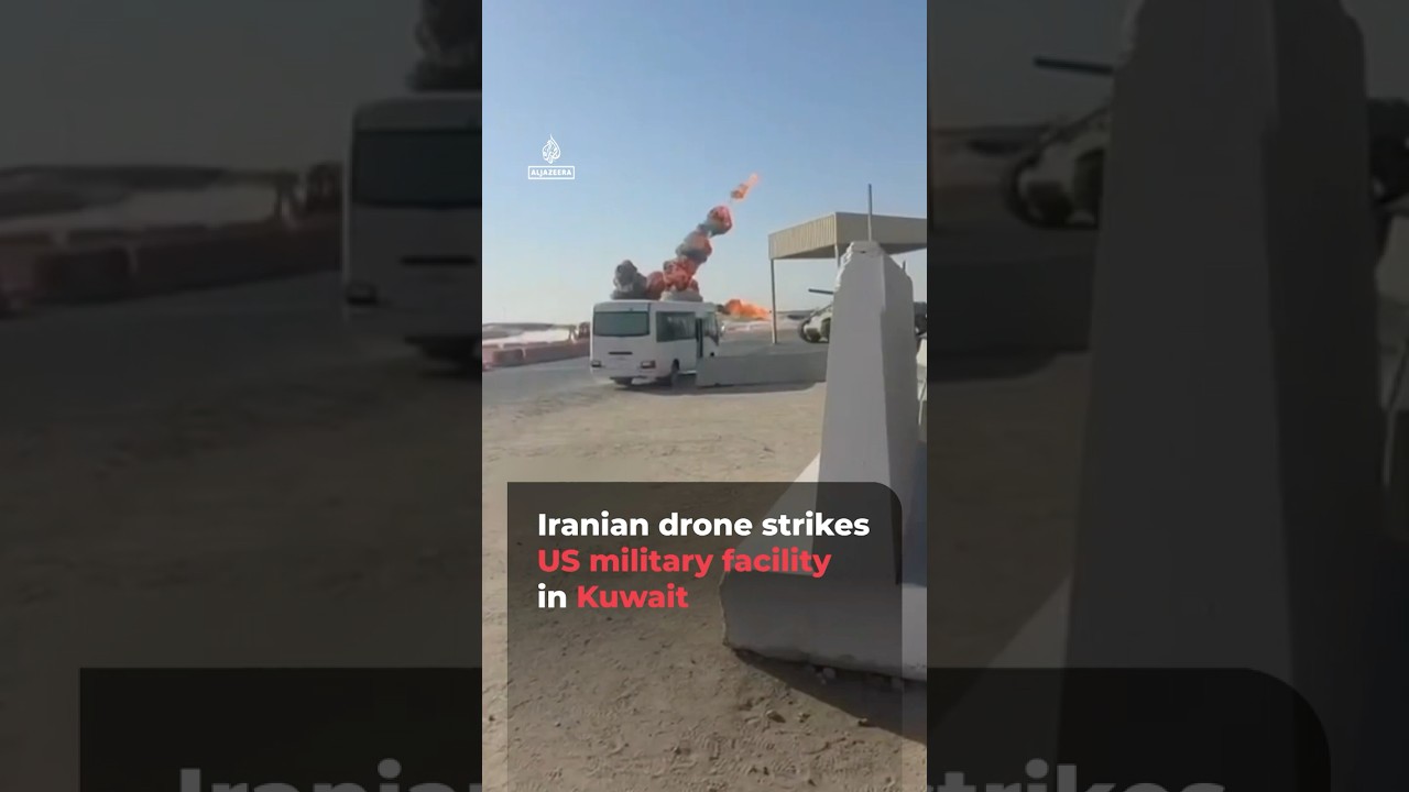 Iranian drone strikes US military facility in Kuwait | AJ #shorts