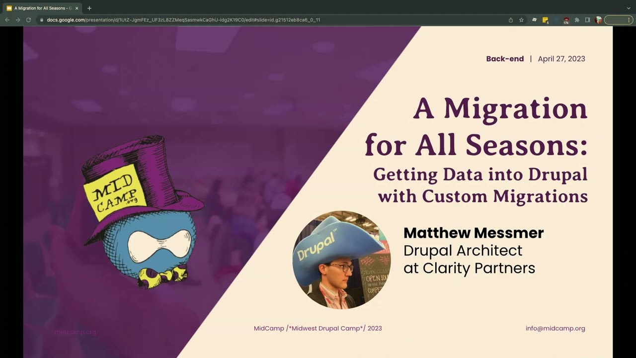 A Migration for All Seasons: Getting Data into Drupal with Custom Migrations